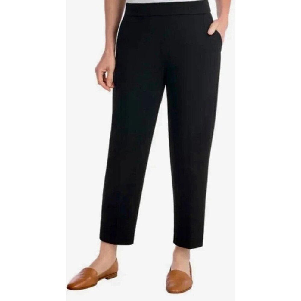 NEW Hilary Radley Women's XL Mid Rise Pull on Black Pants